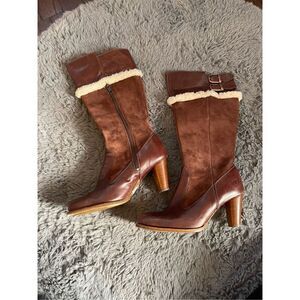 Ugg suede and leather heeled‎ knee high boots 8